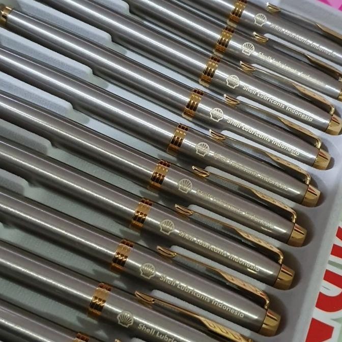 

Terlaris ! Pulpen Parker IM New Original Rollerball Brushed Metal Gold Trim
