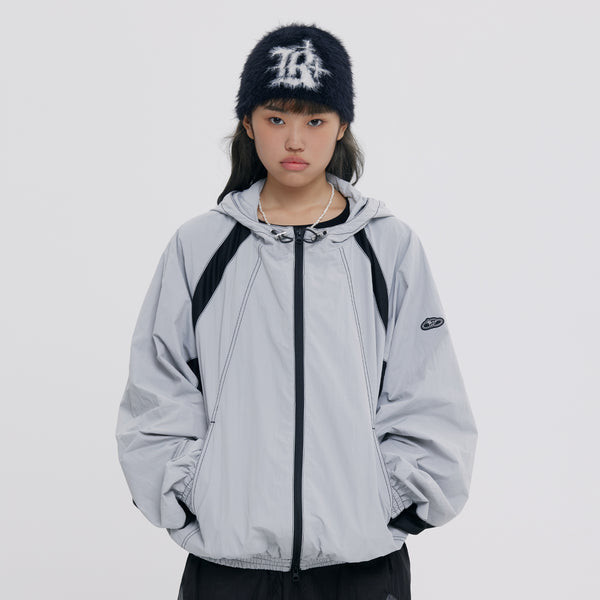 [ALAND] ROMANTIC CROWN - Old School Windbreaker Grey - Jaket Atasan Unisex Abu-Abu