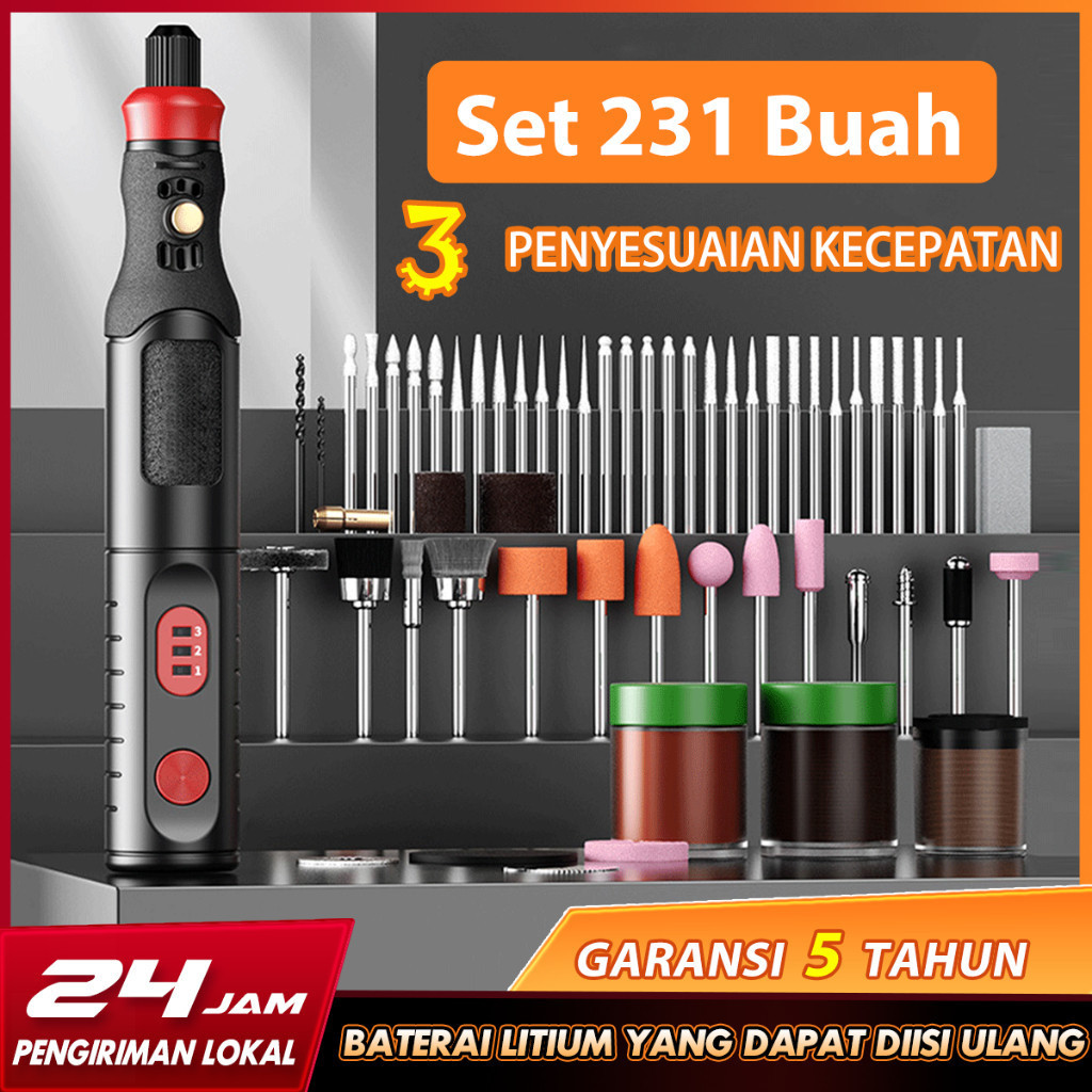 [Cod] Bor Ni Grinder Set Mesin Ukir Poles Gerinda Listrik Alat Ukir Grafir/ Alat Ukir Kayu /Alat