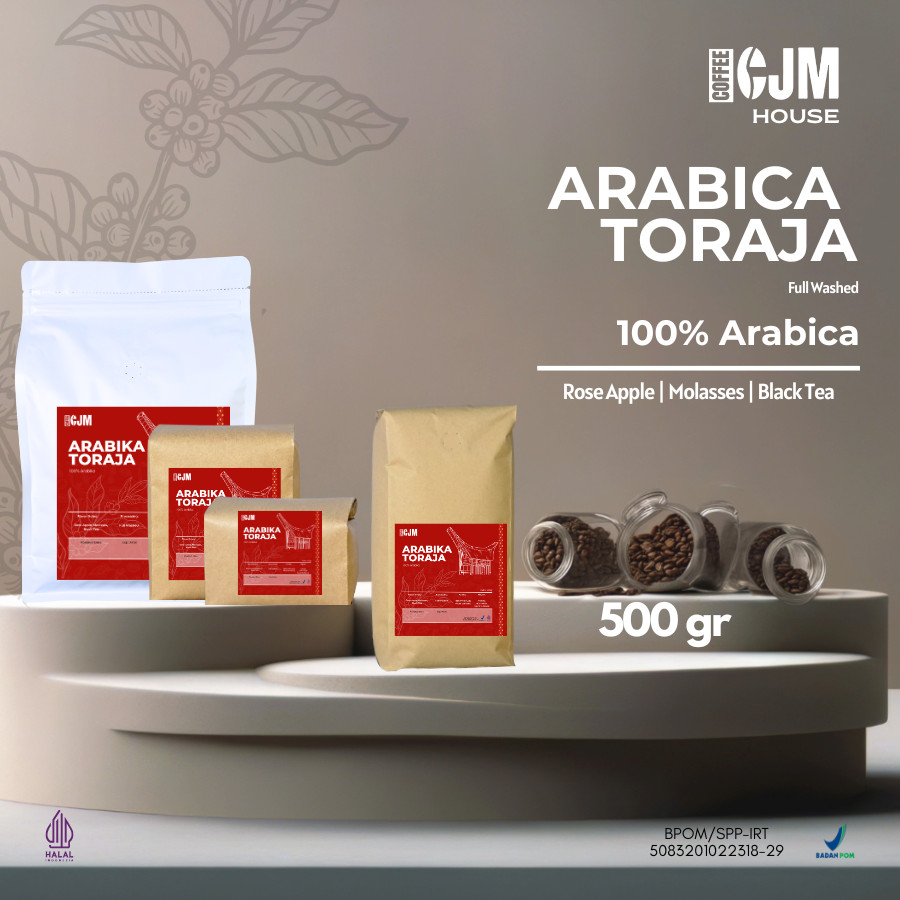 

500Gr Pure Arabika Toraja Full Washed | CJM Coffee House | Kopi Toraja Premium | Toraja Coffee