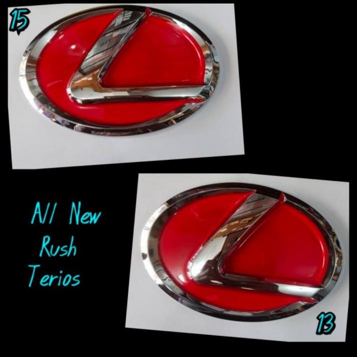 TERMURAH EMBLEM/LOGO TOYOTA LEXUS ALL NEW RUSH/TERIOS 2018-2021 LATAR MERAH 