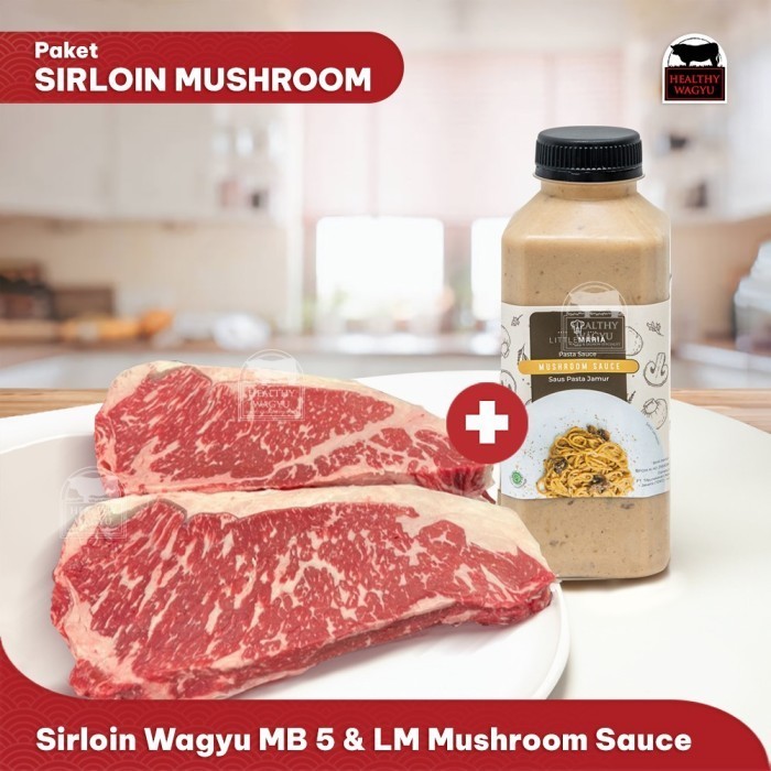 

Promo Bundling! Sirloin Wagyu Mb5+ 500 Gr + Mushroom Sauce 500 Gr Termurah 100 % Original