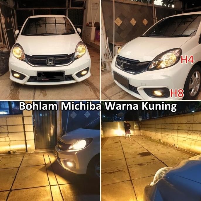 Bohlam Halogen H1 H3 H4 H7 H8 H11 H16 Michiba Putih Kuning