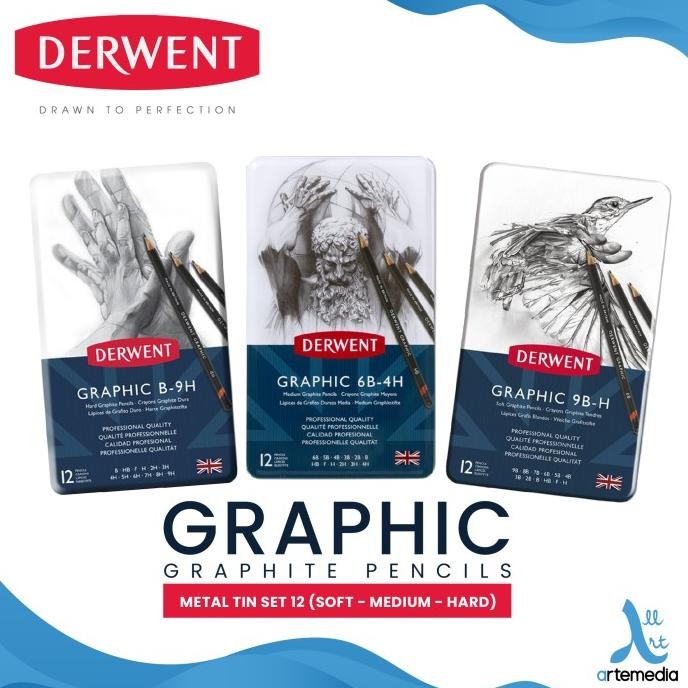 

PENSIL GAMBAR DERWENT GRAPHIC PENCIL 12 METAL TIN DRAWING SKETCHING ORIGINAL DAN TERPERCAYA