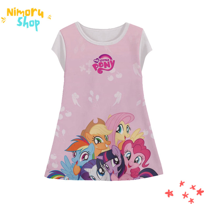 Baju Dress Anak 3D Tunik-MyLittlePony-4-designWD Anime My Little Pony Kuda Poni Tunik Untuk Usia 1-1
