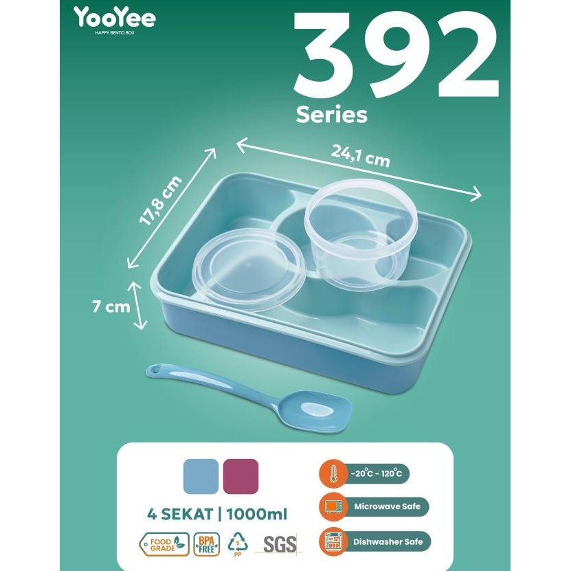 Kotak Makan Yooyee 4Sekat Dengan Sup (#392)