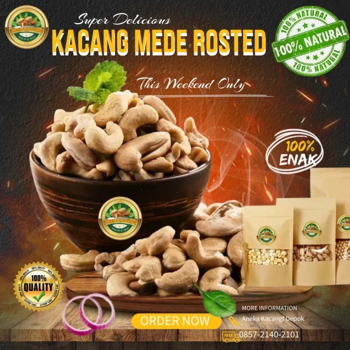 

Ready Mede Panggang 1Kg ( Kacang Mete Oven ) Roasted Cashew