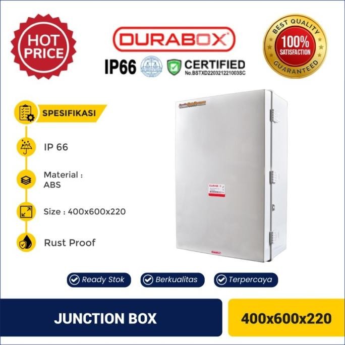 Box Panel Plastik 400x600 x 220 mm ABS Junction + Base Plate Durabox