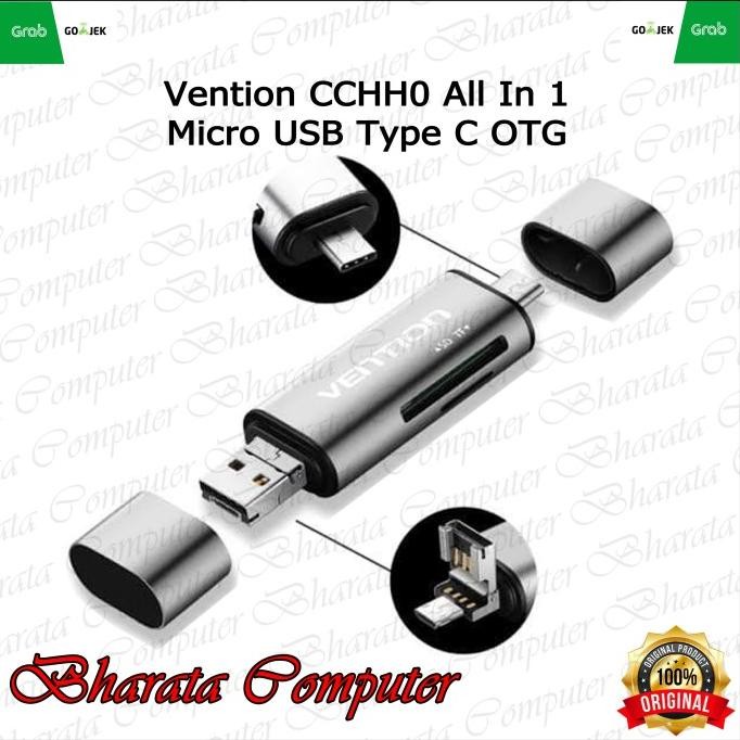 

Diskon! Vention CCHH0 All In 1 Micro USB Type C OTG Card Reader Micro SD TF