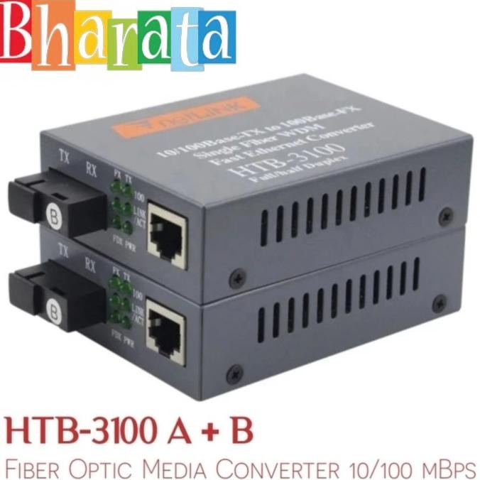 

Diskon! HTB3100 A+B Fiber Optic Optical Media Converter HTB-3100 RJ45