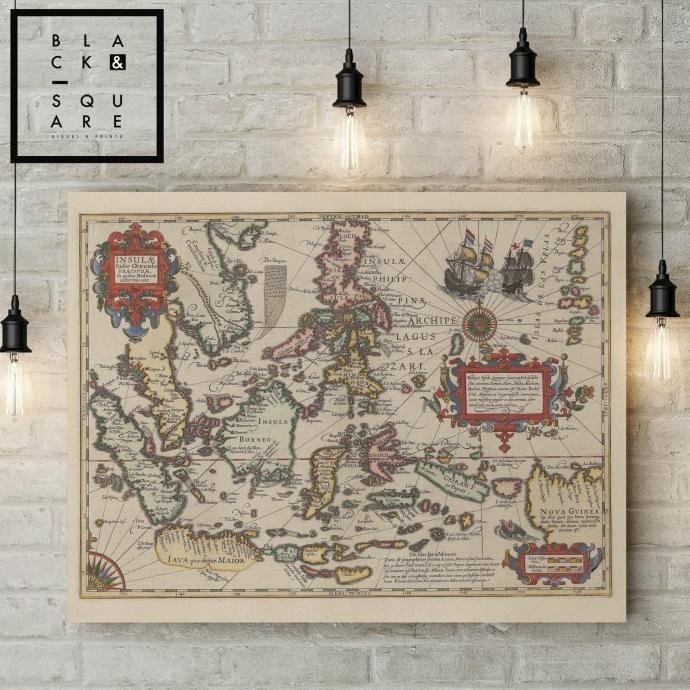 

Terlaris Peta Indonesia Vintage / Antique - Replica Vintage Map + Frame Size A2 Ready Stok