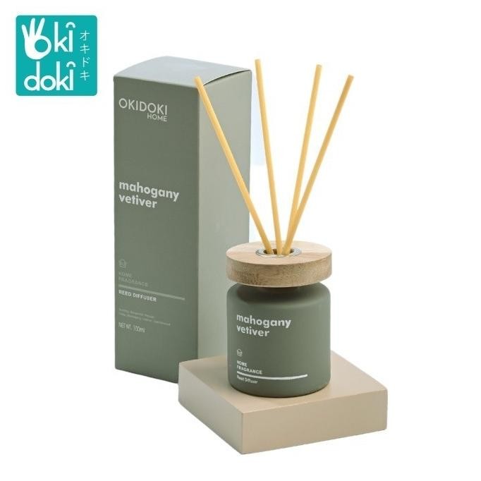 Okidoki Reed Diff Mahogany Vetiver 100 Ml - Pewangi Ruangan - Reed Diffuser - Aromatherapy Terbaru
