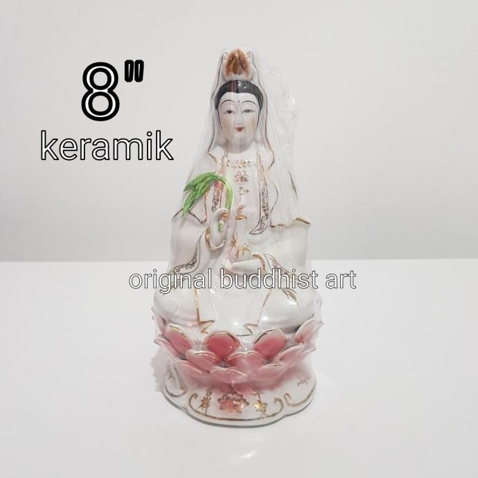 Patung Dewi Kwan Im Keramik 8 Inch High Quality