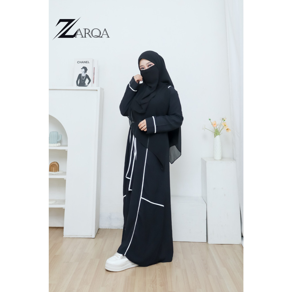 Baju Muslim Terbaru ZARQA - Abaya Gamis Maxi Dress Arab Saudi Abaya hitam polos Bordir Zephy Turki