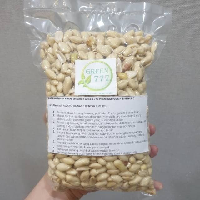 

PRODUK TERBATAS Kacang TANAH KUPAS Organik Green 777 1Kg Super Quality (VAKUM)