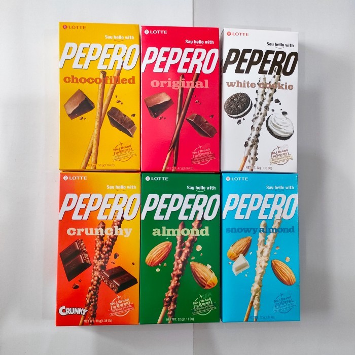 

OBRAL Lotte Pepero Biskuit Stik Cokelat Snack Korea All Varian Almond Cookie