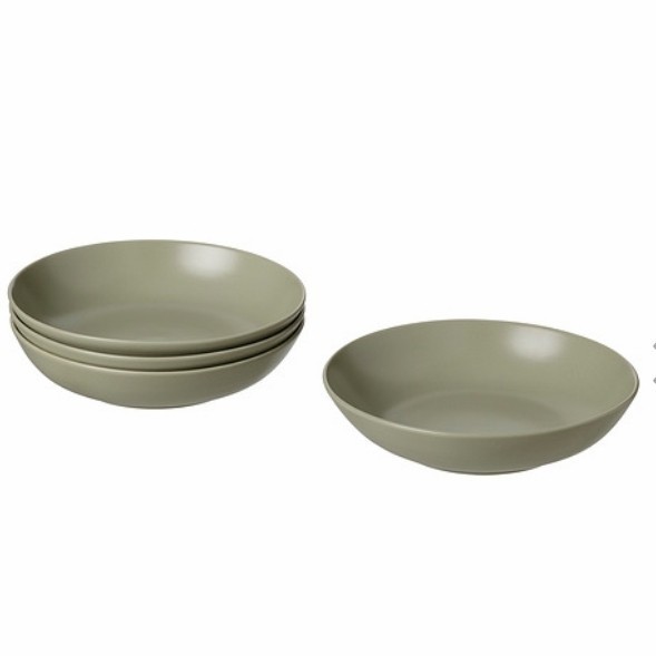 1SET 4PCS PIRING CEKUNG KERAMIK 23CM ORIGINAL_HIJAU