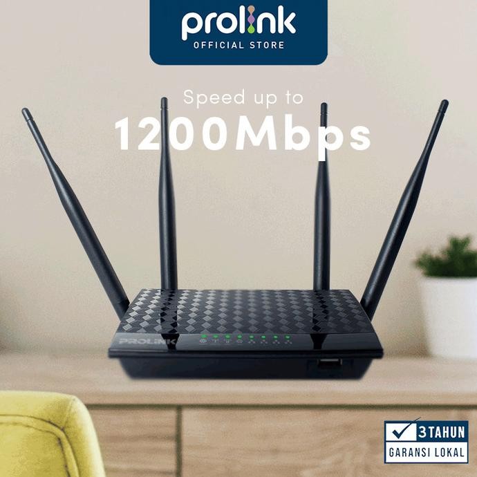 Router Wireless PROLINK PRC3801 AC1200 MU-MIMO Dual Band Gigabit