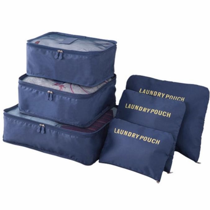 

BLUE- TAS TRAVEL BAG IN BAG ORGANIZER 6 IN 1 - NAVY BLUE
