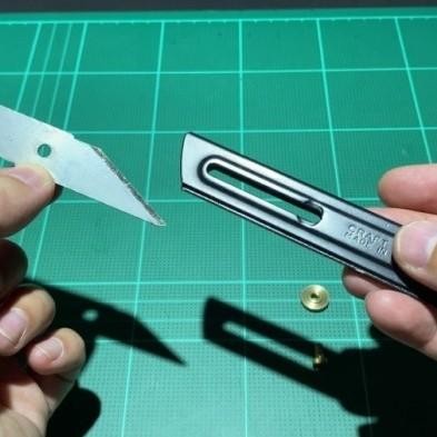 

Pisau Ukir Craft Knife Ck-1 Olfa Black Metal Double Sided Blade - Olfa