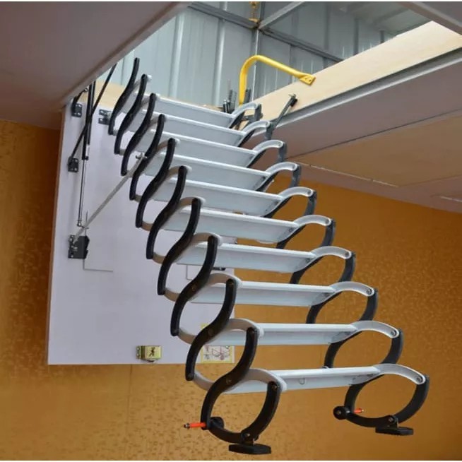 Tangga Loteng Lipat Teleskopik 3,5 Meter - Folding Stair Kuat & Awet