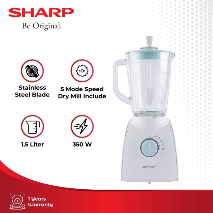 

BLUE- SHARP COOKWEAR EM-152G-BL BLENDER WHITE BLUE 1.5 LITER 350 WATT