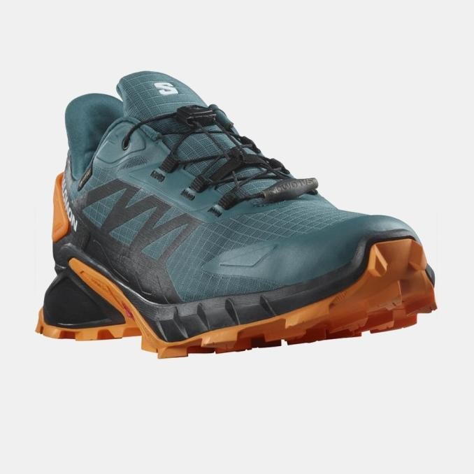 

BLUE- SALOMON SUPERCROSS 4 GTX MENS TRAIL RUNNING SHOES - BLUE / BLACK / ORANGE