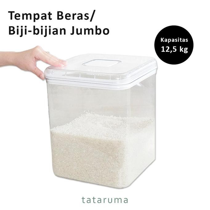 

kome - tempat kotak beras biji-bijian jumbo free sendok takar termurah