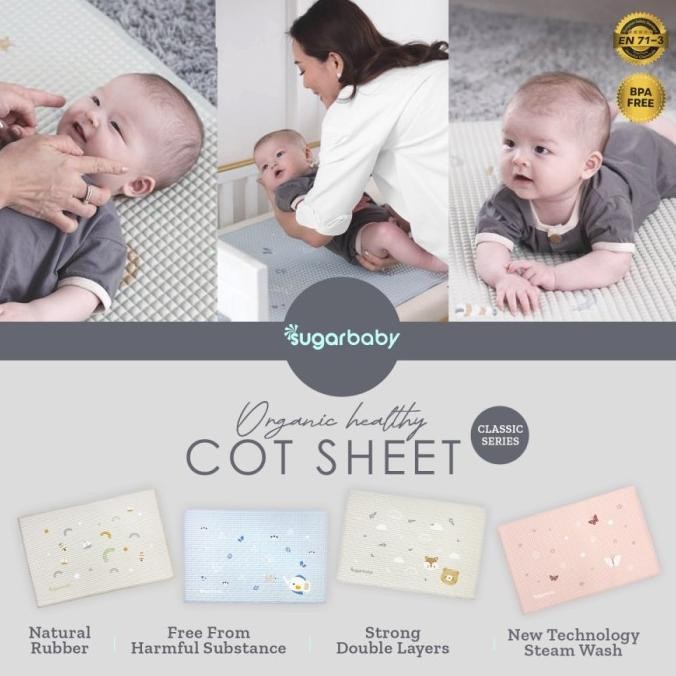 

BLUE- PERLAK SUGAR BABY - HEALTHY ORGANIC COT SHEET MOTIF BLUE STAR