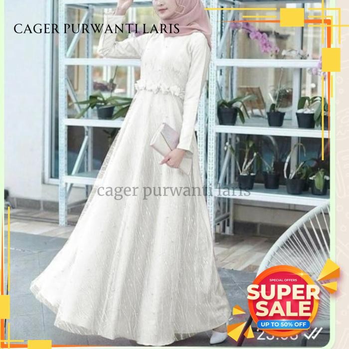 GAMIS MAXI ALOSIA BRUKAT / DRESS MUSLIM / PAKAIAN WANITA ONGKIR NOL