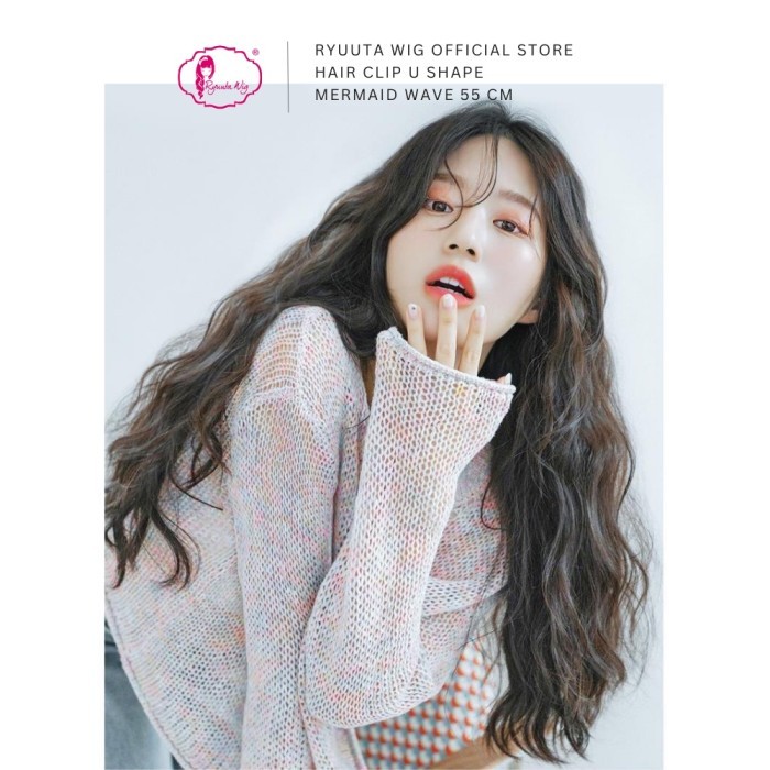 Ryuuta Wig Hair Clip Hair Extension Clip Mermaid Wave U Shape 55 cm