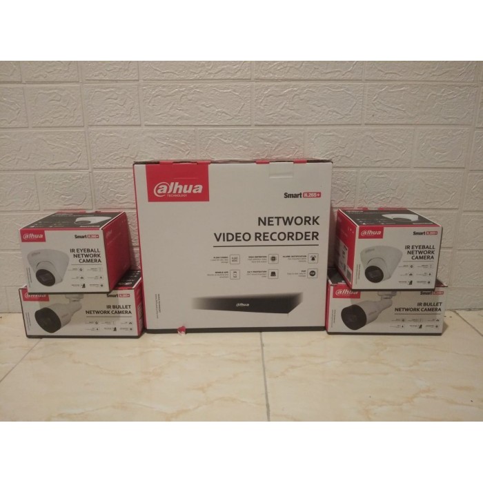 Paket NVR 4ch Dahua IP Cam 2.0MP 1080 Dahua NVR + 4unit camera outdoor