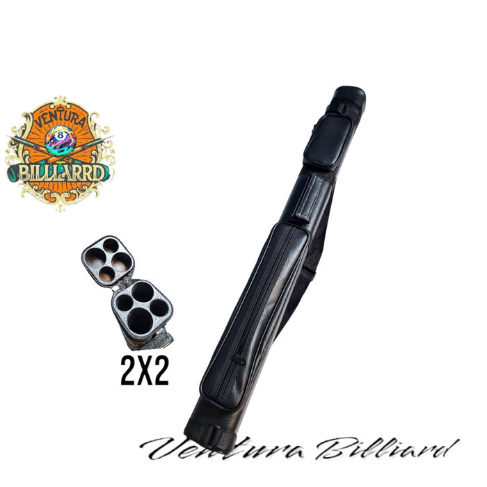 Tas Billiard Case Cue 2X2 Black Tube Case