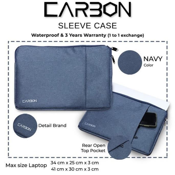 

BLUE- CARBON SLEEVE CASE TAS LAPTOP SOFTCASE 15-16" INCH BLUE