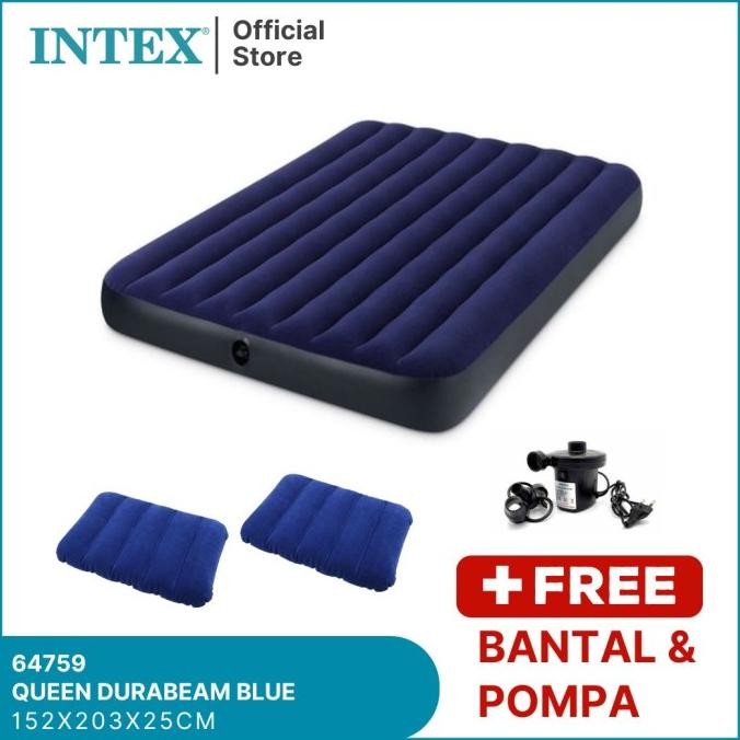 

BLUE- INTEX KASUR ANGIN DURABEAM BLUE 64759 FREE POMPA LISTRIK & BANTAL