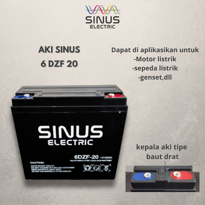 Aki sepeda listrik sinus 6 dzf 20 aki kering 12v 20ah