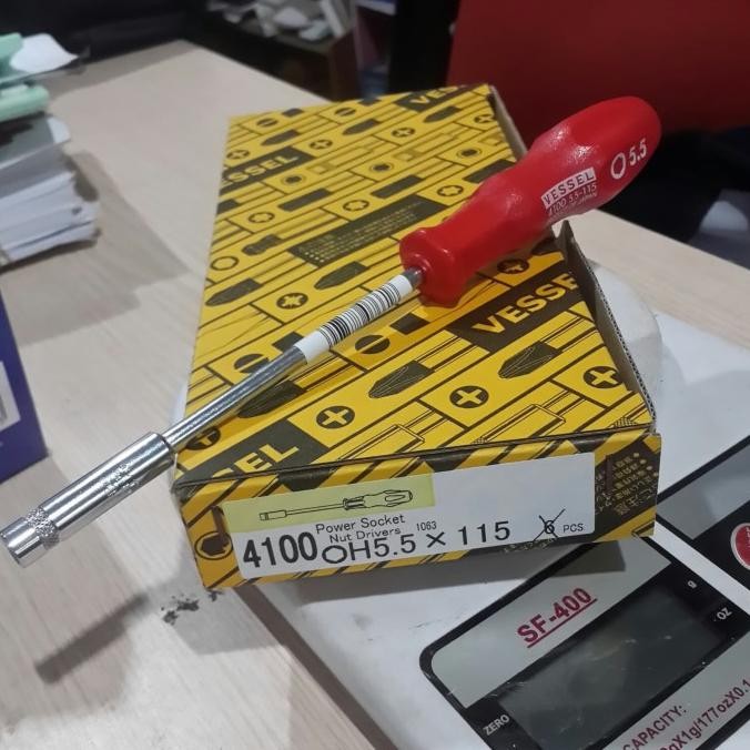 socket - Obeng Power Socket Screwdriver VESSEL Tipe 4100 5.5 X 115