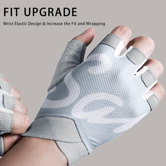 

BLUE- SANTIC ZHIGU CYCLING GLOVE SARUNG TANGAN SEPEDA ROAD BIKE LIGHT BLUE