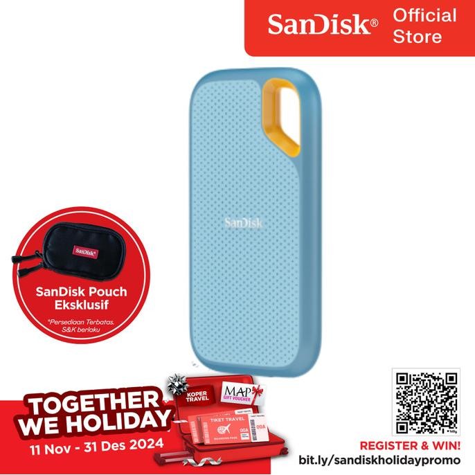 

BLUE- SANDISK EXTREME PORTABLE SSD E61 V2 2TB 1050MB/S USB 3.2 - BLUE