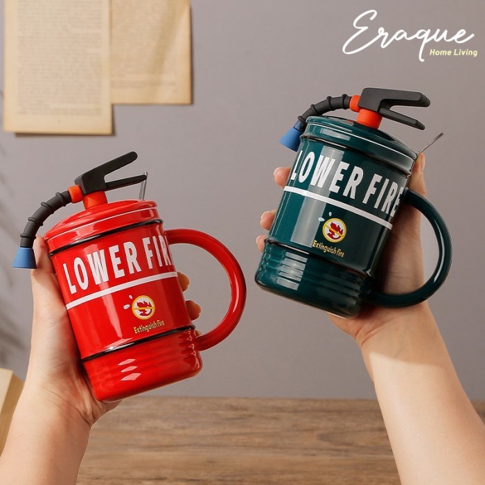LOWER FIRE MUG / GELAS CANGKIR GIFT CUP KERAMIK KOREA HADIAH ANAK LUCU PEMADAM KEBAKARAN IMUT