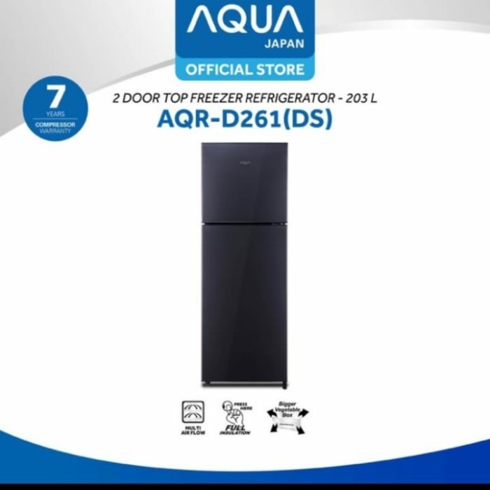 KULKAS AQUA 2 PINTU NO FROST AQR-D261(DS)
