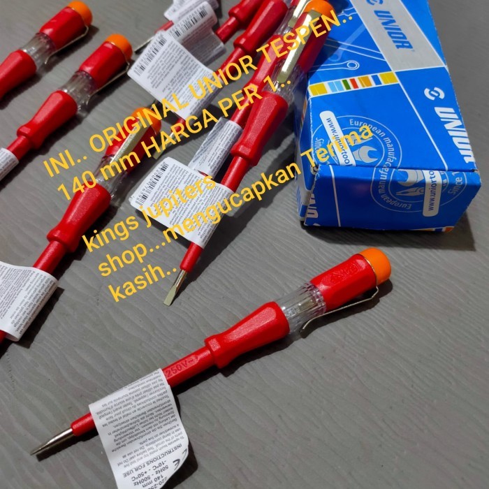Cuci Gudang Unior Original Tes Pen Tespen Tester Listrik 140Mm 140 Mm Pln Obeng Ac