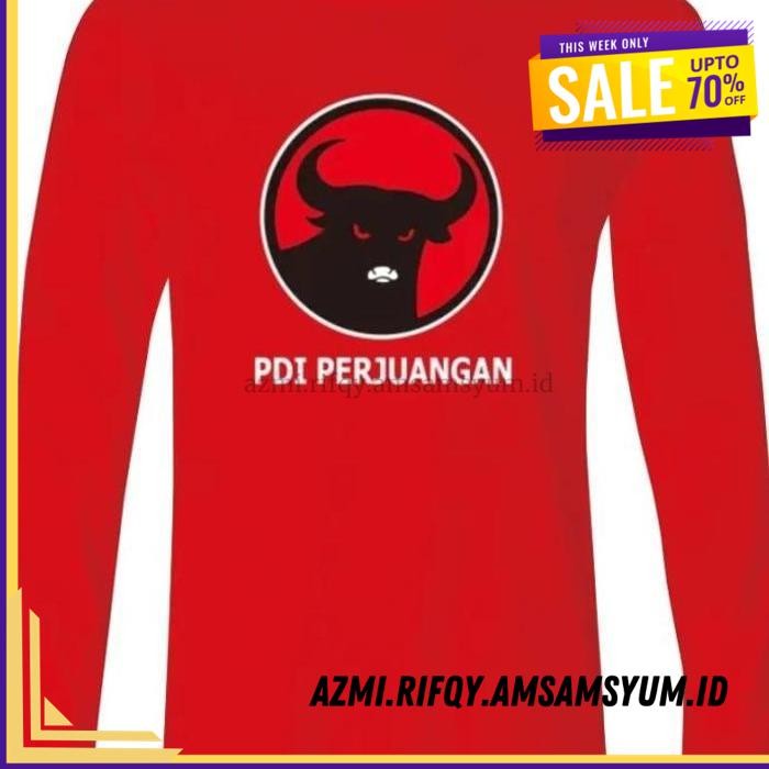 (DONE) KAOS BAJU PDIP PERJUANGAN LENGAN PANJANG PARTAI DEMOKRASI INDONESIA       BEST DEAL 