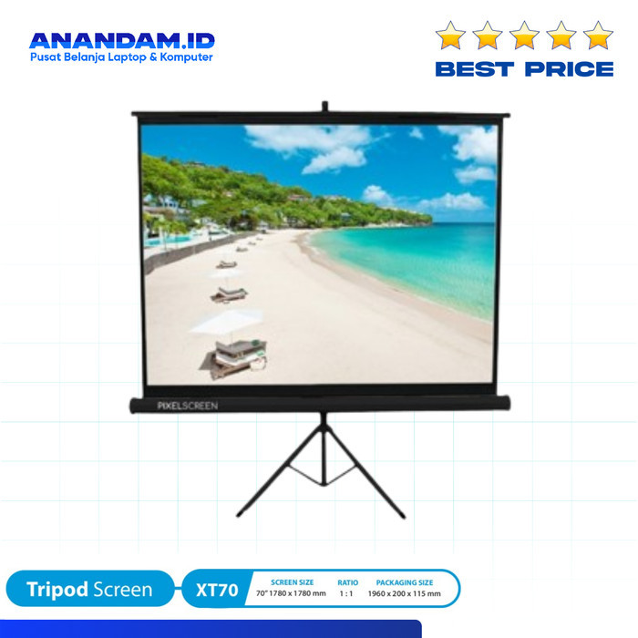 PIXELSCREEN Screen Projector / Layar Projector Tripod Screen 70"