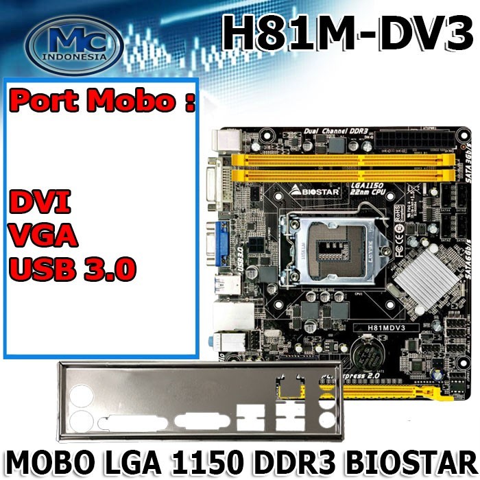 Motherboard Intel LGA 1150 Asrock Onboard H81