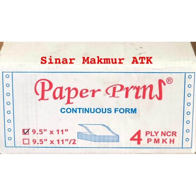 

TERLARIS - Continuous Form / Kertas Komputer Paper Prins 91/2x11 4 ply (K4)