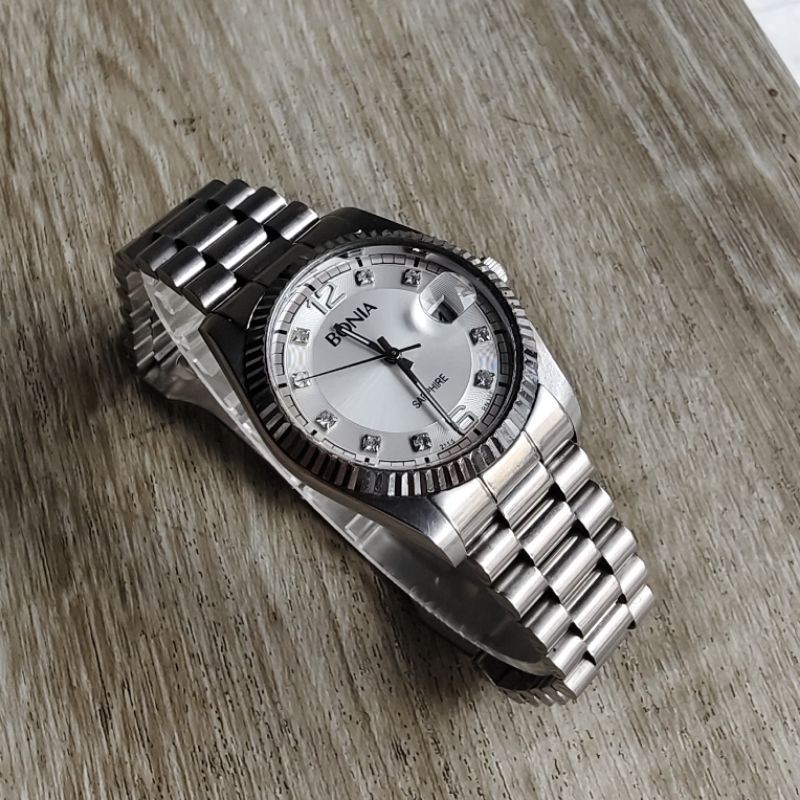 Jam Tangan Preloved Pria Bonia Original Kaca Sapphire