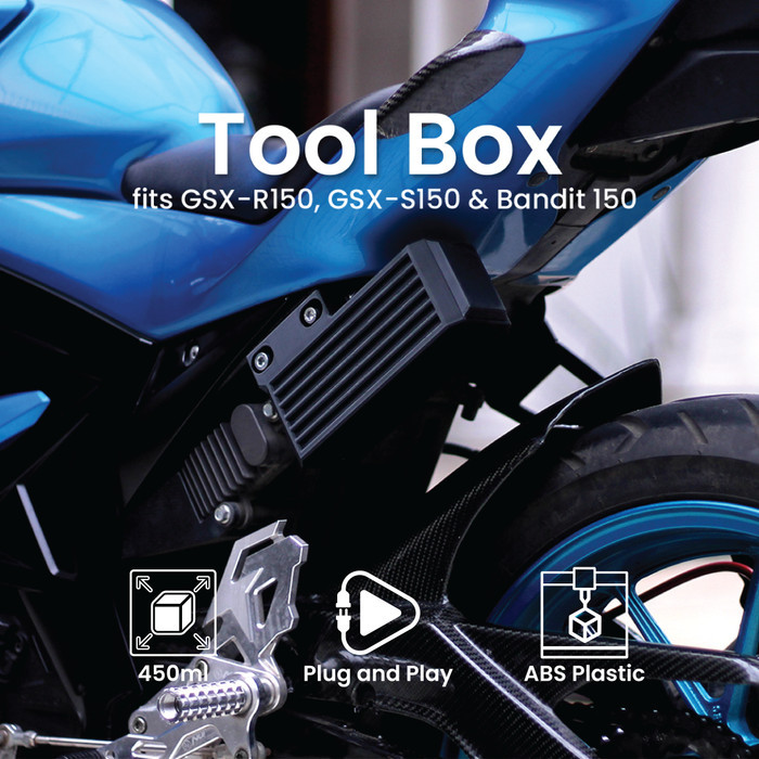 TOOL BOX SUZUKI GSX R150 S150 BANDIT 150 KIT TEMPAT PENYIMPANAN PERKAKAS BAGASI TAMBAHAN