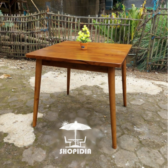 Meja Makan Kayu Jati Selly Minimalis - 80x80