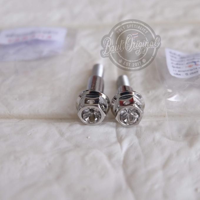 baut tojosan handle yamaha mio fino soul nouvo probolt stainles silver !!